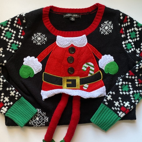 united states sweaters Sweaters - Christmas Tunic Sweater With Santa Legs